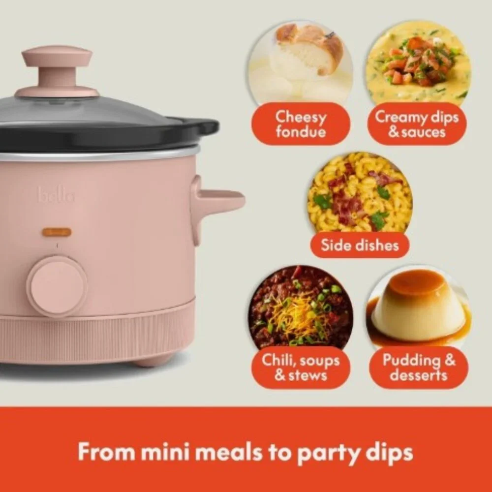 Bella 1.5 Qt Slow Cooker Blossom with 3 Heat‎ Manual Stoneware LY-1502R